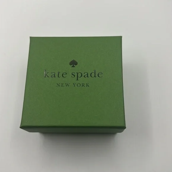 NIB Kate Spade Turquois Blue Stud Earrings Crystal Flying Colors Bezel Gold Tone - Picture 6 of 6